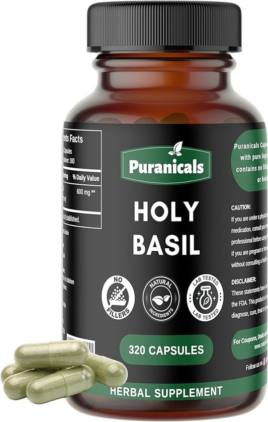 Holy Basil Premium 320 Capsules Non 600 mg 100% Pure