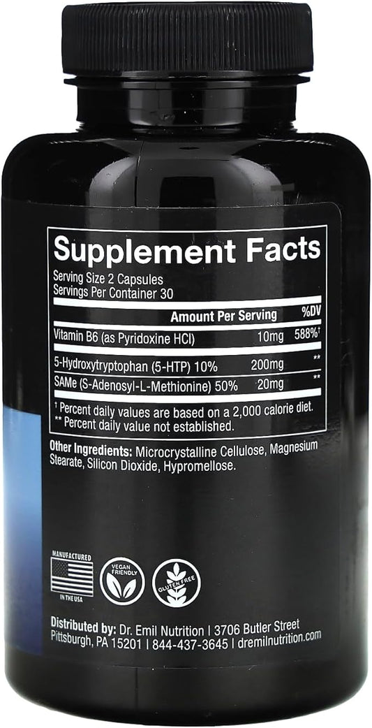 DR. EMIL NUTRITION 200 MG 5-HTP 5HTP Supplement B6-60 Vegan 30 Servings