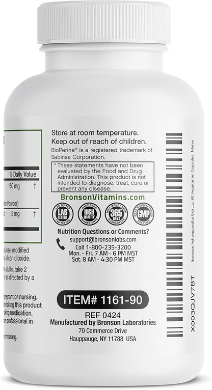Bronson Ashwagandha Extra Strength Stress & 90 Vegetarian