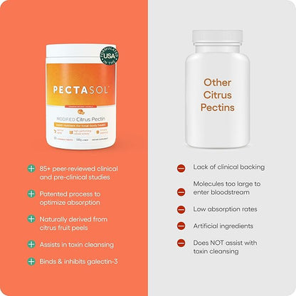 EcoNugenics PectaSol Modified Citrus Pectin – 120 Tangerine Chewable Tablets – Total-Body Health Supplement to Support Heart, Immune System, Inflammation Response + Maintain Healthy Galectin-3 Levels