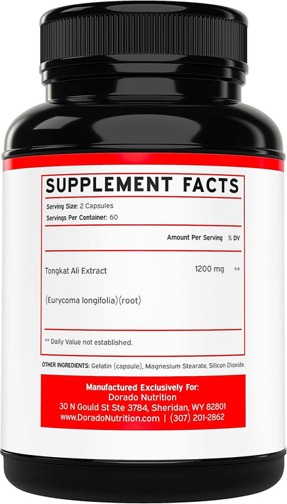Tongkat Ali For Men (Longjack) Eurycoma 1200mg per (120 Capsules)