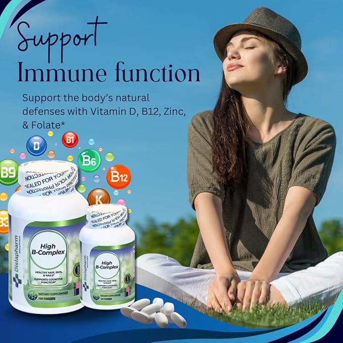 High B Complex Vitamins for Women B2, B6, B6, B12, B12, B1, B1, Vitamin 100 Tablets
