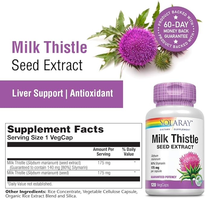 SOLARAY Milk Thistle Seed Extract 175mg 120 VegCaps