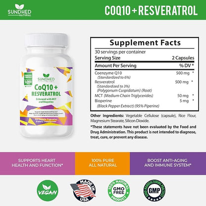 CoQ10 Powerful Antioxidant (Capsules Coq10+Resveratrol)