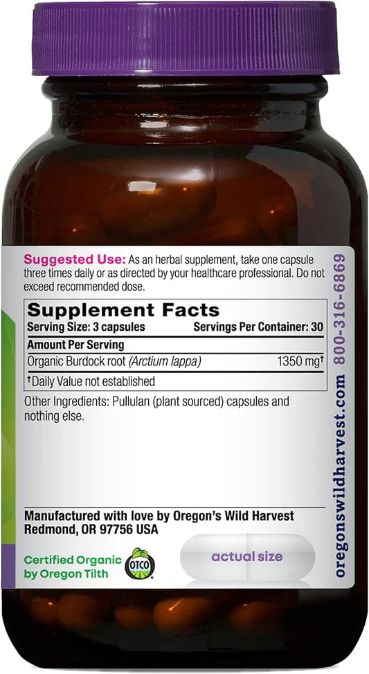 Oregon's Wild Harvest Burdock Organic Traditional 90 Count
