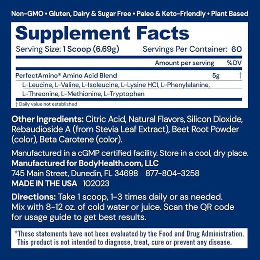 BodyHealth PerfectAmino Powder 60 Servings