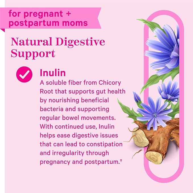 Pink Stork Prenatal Fiber Gummies for Women 3g Prebiotic 60 Vegan