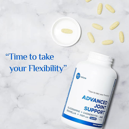 Advanced Joint Support supplement with Glucosamine, 5-Loxin Boswellia, 240 Tablets 60 Servings