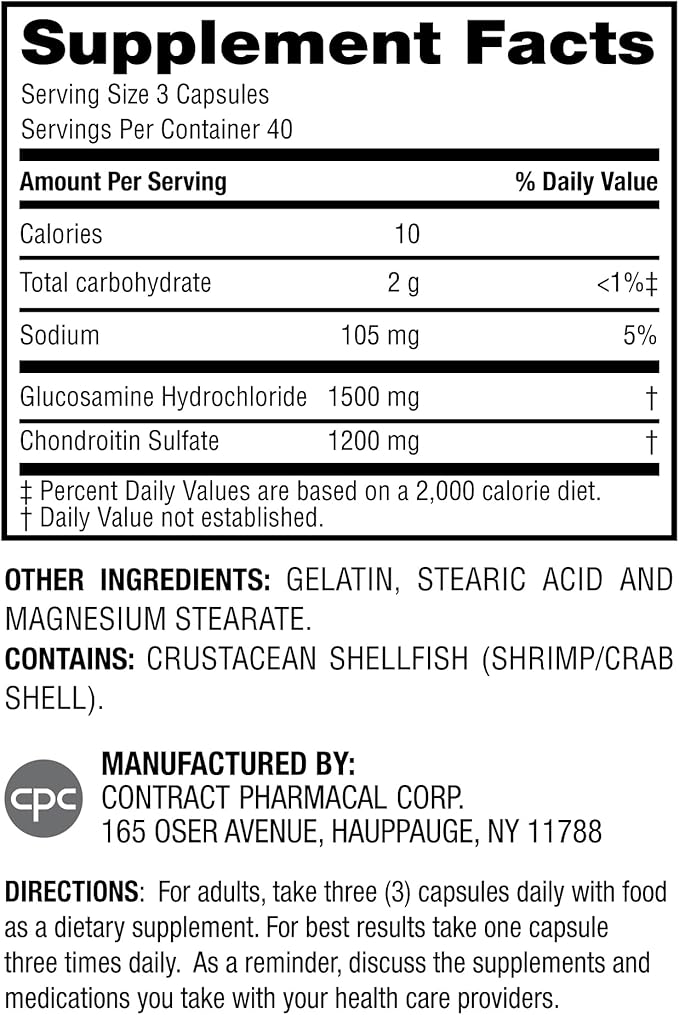 Earth's Splendor Glucosamine HCI 1500 mg 1200 mg (120 Capsules, 1+ Month