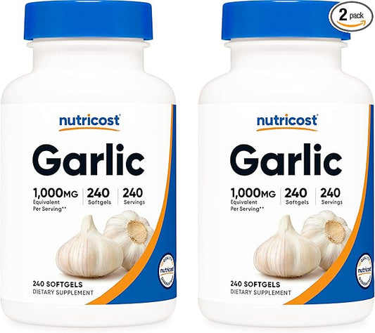 Nutricost Garlic 1000mg, 240 Softgels (2 Bottles)
