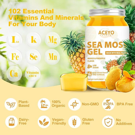 (28 OZ) Natural Sea Moss Gel 102 Vitamins