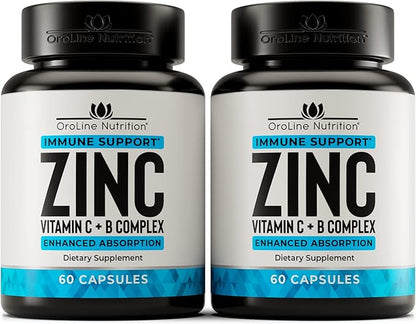 Premium Zinc Citrate 50 mg Supplement, 2-Pack Value 120 Capsules