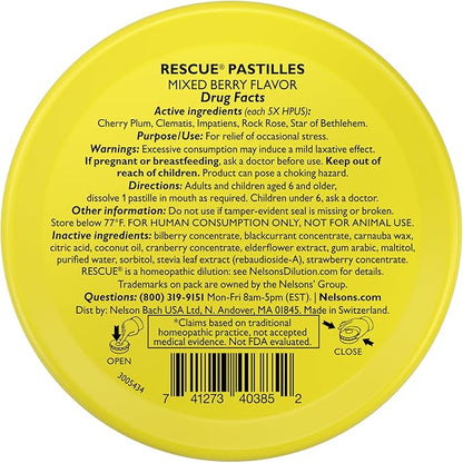 RESCUE Bach PASTILLES, Mixed Berry Flavor, 35 Count