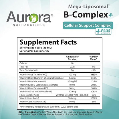 Aurora Nutrascience, Mega-Liposomal B-Complex + Vitamin 16 fl (480 mL)