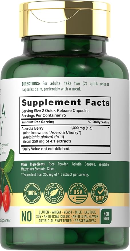 Carlyle Acerola Cherry Capsules 1000mg | 150 Count
