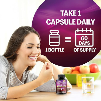 Zoyava Saffron Supplements 1000mg Glucomannan 1000mg 1000mg Green 1000mg Lutein 2 Month