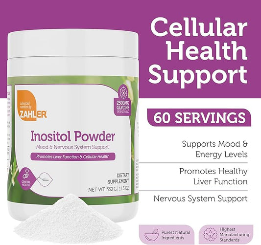 Zahler Inositol & Glycine Supplement Powder - Mood & Nervous System Support Supplements for Women - Hormone Balance & Healthy Ovarian Function - Kosher, Gluten Free, Dairy Free, Soy Free 11.5 Oz