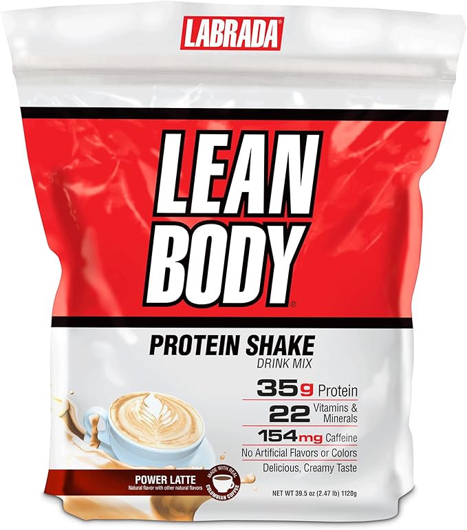 Labrada Lean Body MRP with Premium Columbia Coffee (154mg of Caffeine), Power Latte, 2.47LB Tub Packaging May Vary