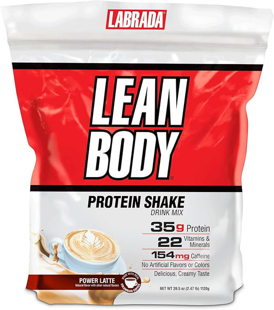 Labrada Lean Body MRP with Premium Columbia Coffee (154mg of Caffeine), Power Latte, 2.47LB Tub Packaging May Vary