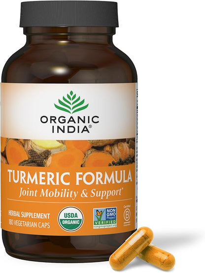 ORGANIC INDIA Turmeric Curcumin with Black Pepper 180 Capsules