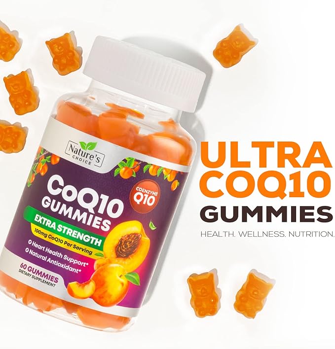 CoQ10 100mg Gummies 3X Better Q10 Vitamins, 10 Supplements, 60 CoQ10 CoQ10 Gummies