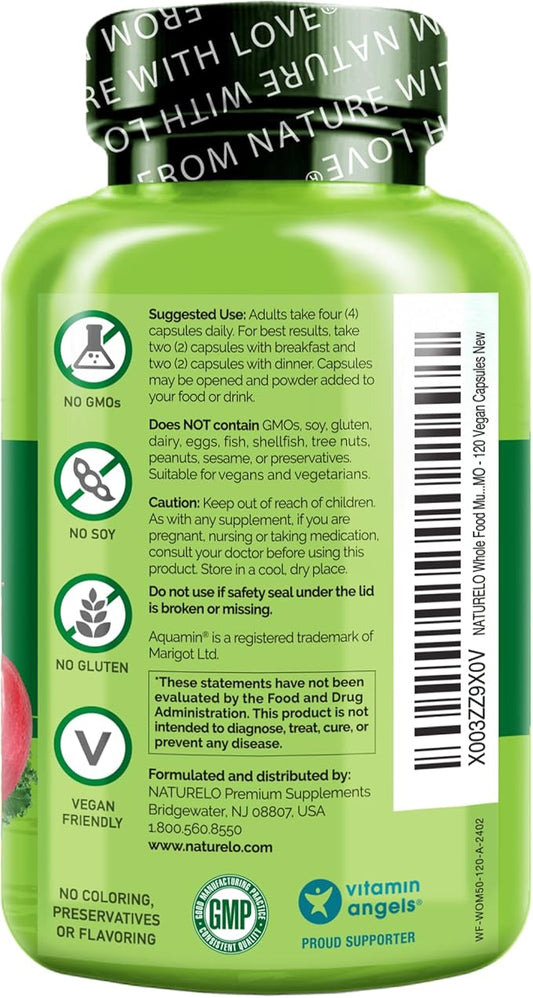 NATURELO Whole Food Multivitamin for Women 50+ (Iron 50 - 120 Vegan