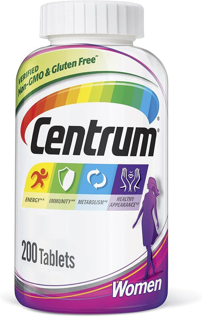 Centrum Multivitamin Tablet for Women, Multivitamin/Multimineral D3, B 200 Count