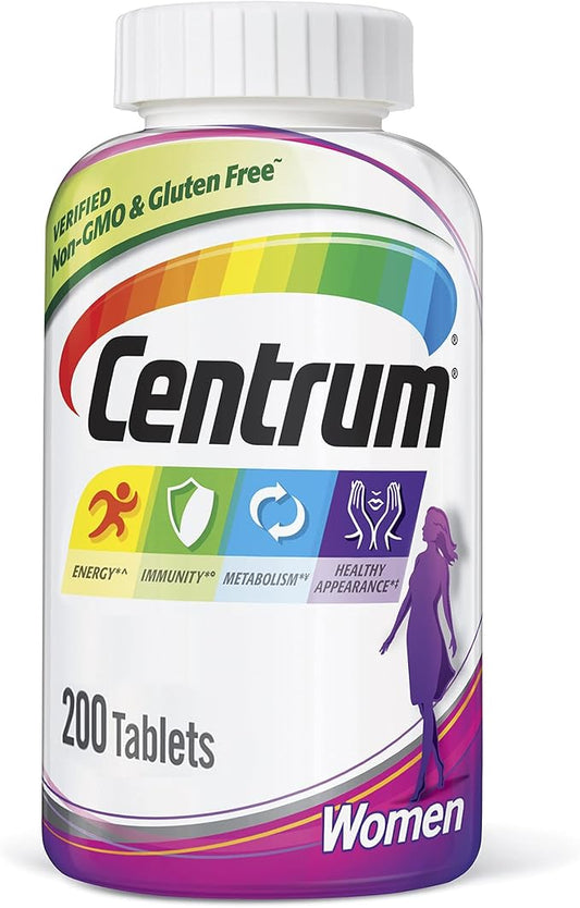 Centrum Multivitamin Tablet for Women, Multivitamin/Multimineral D3, B 200 Count