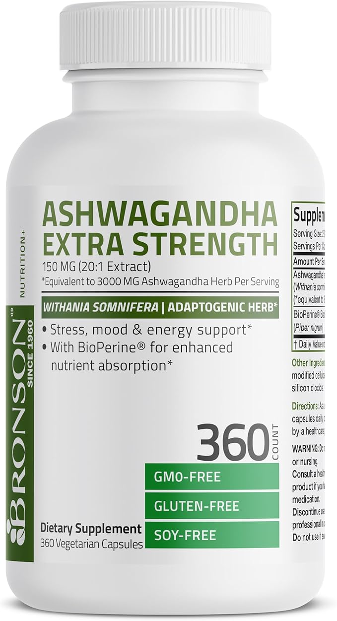 Bronson Ashwagandha Extra Strength Stress & 360 Vegetarian