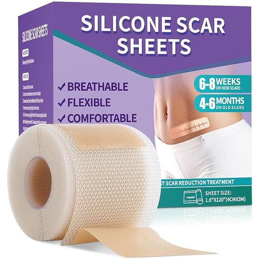 Silicone Scar Sheets, Medical Grade Silicone (1.6" x 120"), Professional
