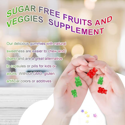 Sugar-Free Fruits and Veggies Gummies Supplement,