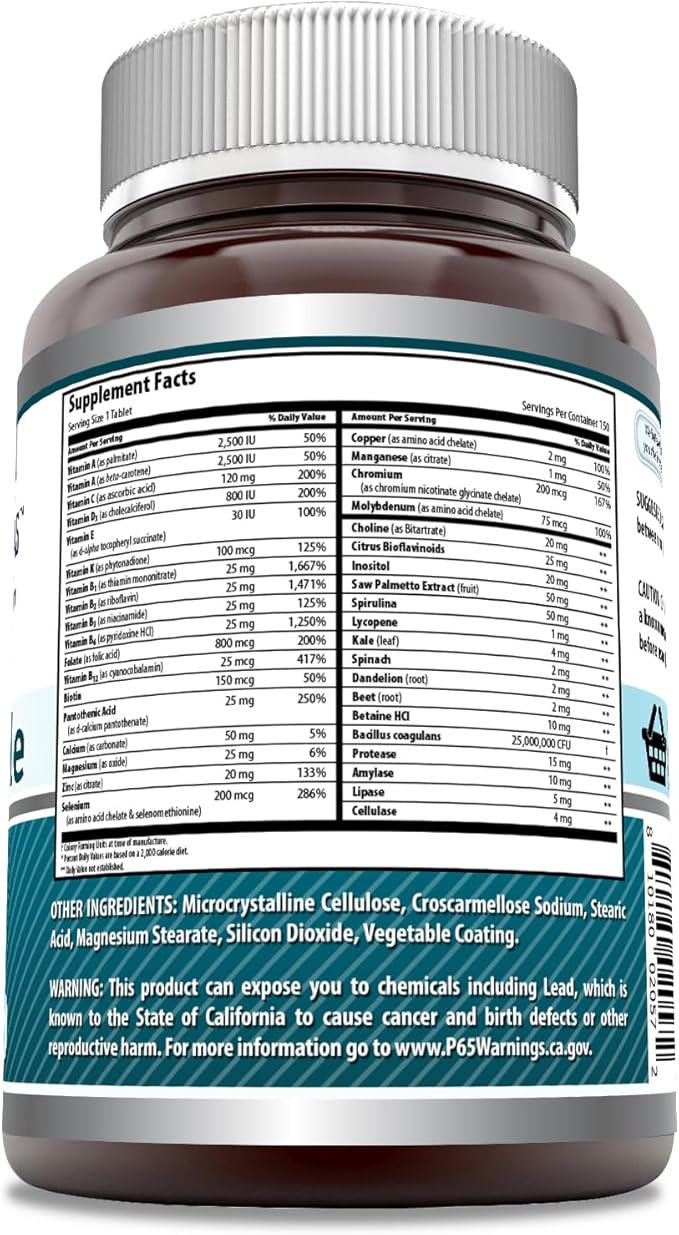 Amazing Formulas Men's One Multiple 150 Tablets 25 Million