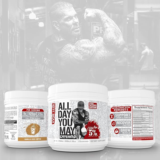5% Nutrition Rich Piana AllDayYouMay Caffeinated 17.64 oz, 25 Servings