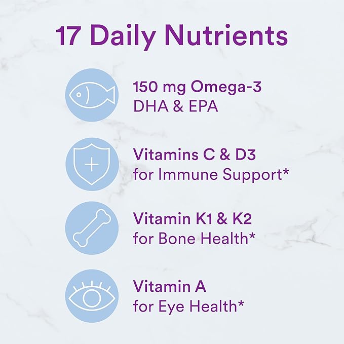 SmartyPants Fiber Supplement & Multivitamin D3, C, B12, B6, B6, Vitamin 3 Fish 180 Count (30 Day