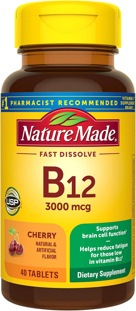 Nature Made Vitamin B12 3000 mcg, B12 for 40 Sugar 40 Day