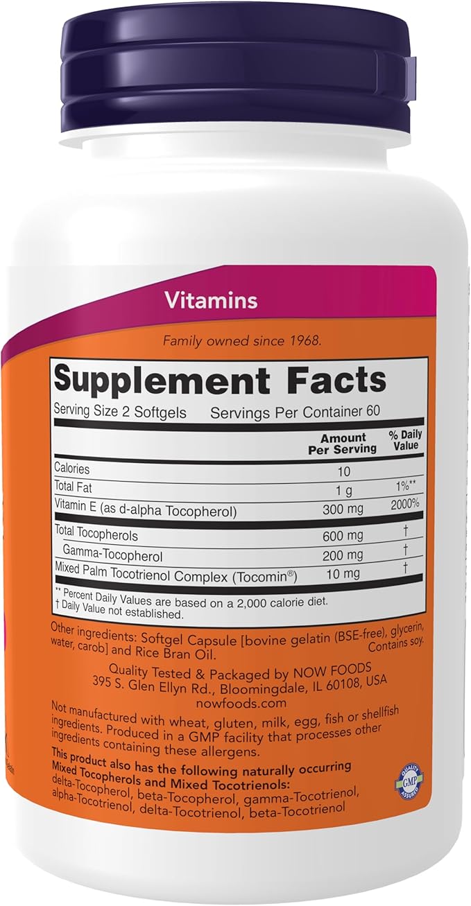 NOW Supplements, Advanced Gamma E Complex, 120 Softgels