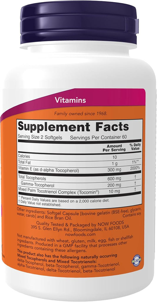 NOW Supplements, Advanced Gamma E Complex, 120 Softgels