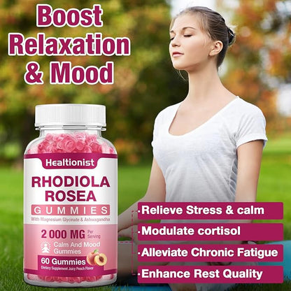 1 Pack Sugar-Free Rhodiola Rosea Gummies 60 Vegan