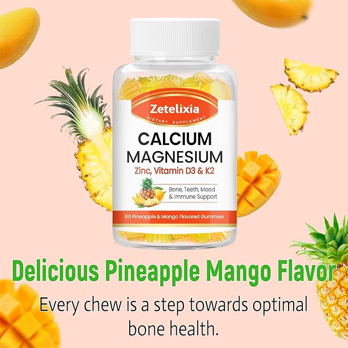 Sugar Free Calcium Gummies for Women D3 & K2, Calcium 120 Count