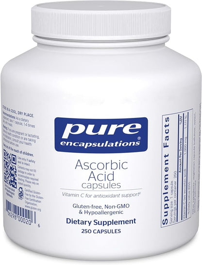 Pure Encapsulations Ascorbic Acid Capsules 1,000 mg 250 Capsules