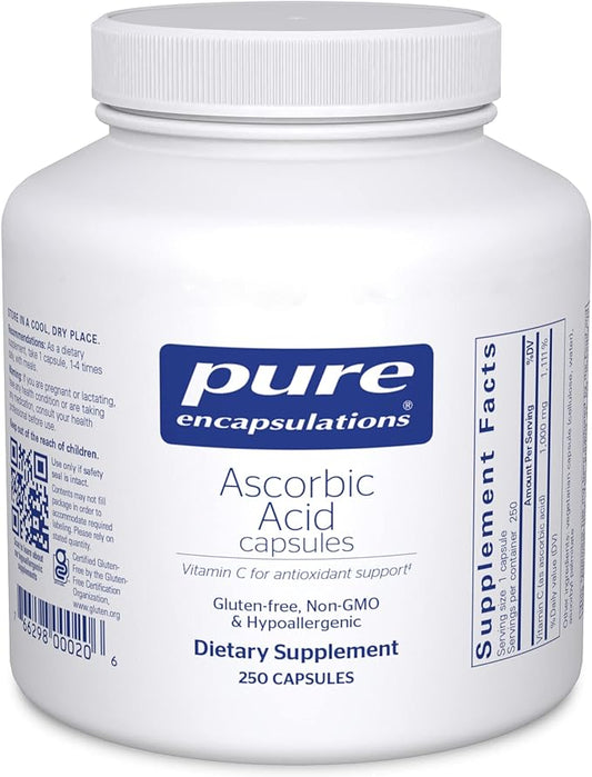 Pure Encapsulations Ascorbic Acid Capsules 1,000 mg 250 Capsules