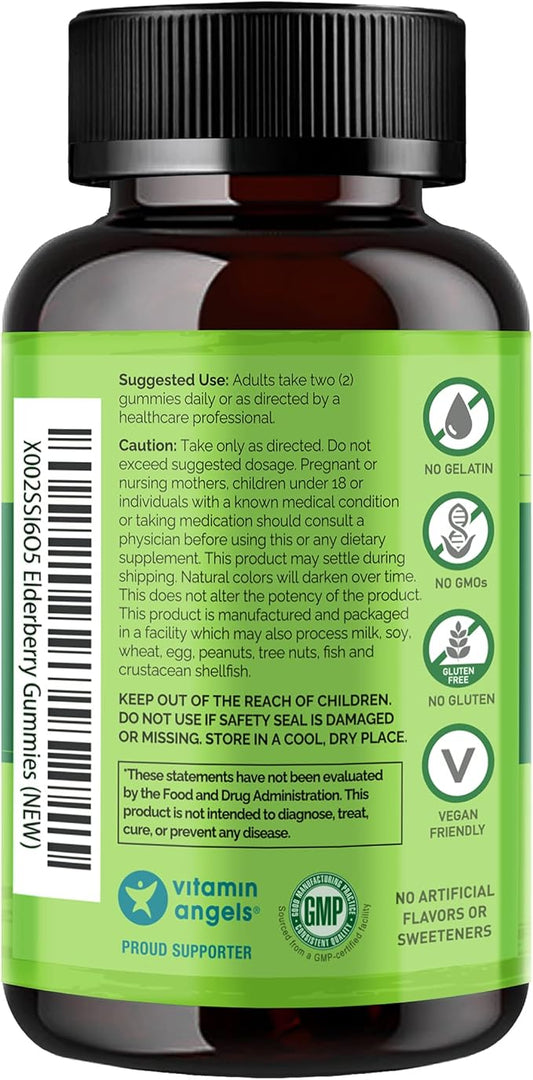 NATURELO Elderberry Gummies – Immune Support 60ct