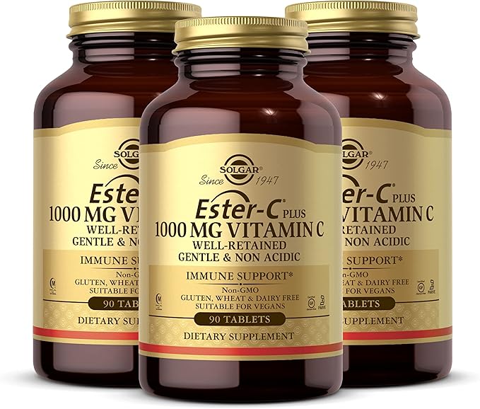 SOLGAR Ester-C Plus 1000 mg Vitamin 90 Tablets, 3 - 270 Total