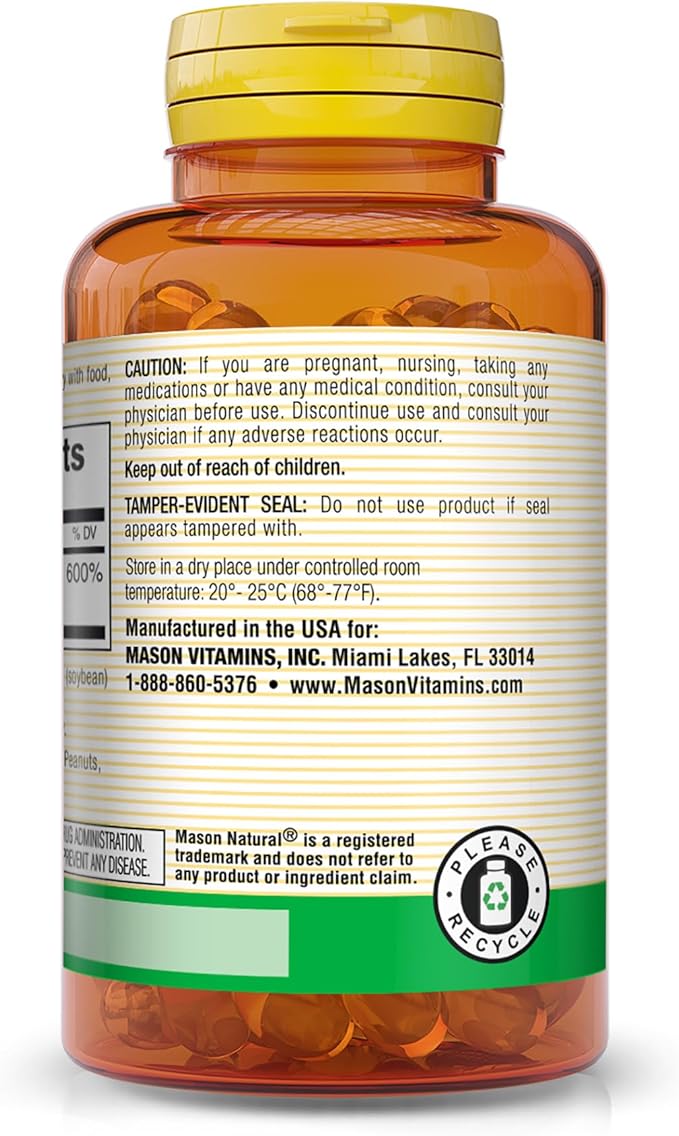 MASON NATURAL Vitamin E 90 mg (200 IU) 100 Softgels 3)