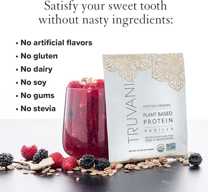 Truvani Vegan Pea Protein Powder 20g Organic 1 Serving