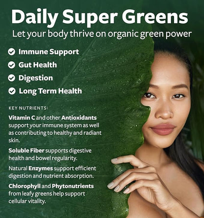 USDA Organic Greens Powder (180 Tablets) 28 Fruits