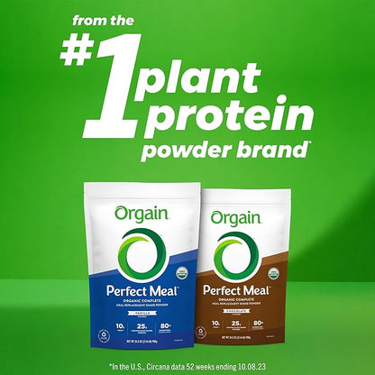 Orgain Perfect Meal, Organic, Vegan Meal 25g Plant 80+ Superfoods, 1B Probiotics 10g Fiber, 2.16lb