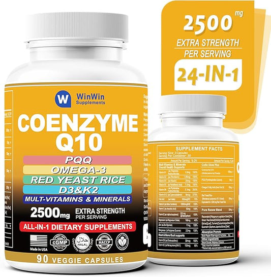 Coq10 1000mg PQQ Omega 3 Fish D3 K2 K2 &