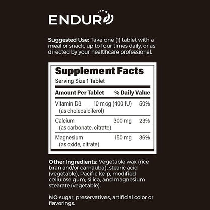 Calcium Magnesium Supplement (Cal-Mag Complex) - 300mg Calcium & 150mg Magnesium - 300 Tablets - Endurance Products Company