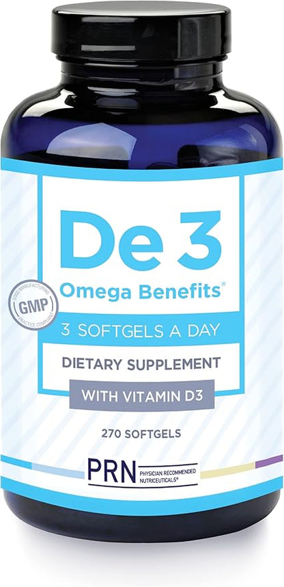 PRN De3 Omega-3 Fish Oil – 270 Softgels, 90-Day Supply 2240mg EPA